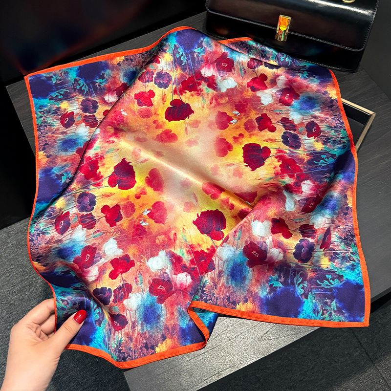 Silk Painting Dye - Syal Sutra Asli 100% Mewah Kerchief