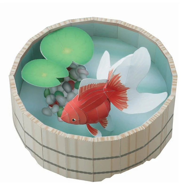 Art Craft Cardboard - Ikan mas Origami seni Mini 3D