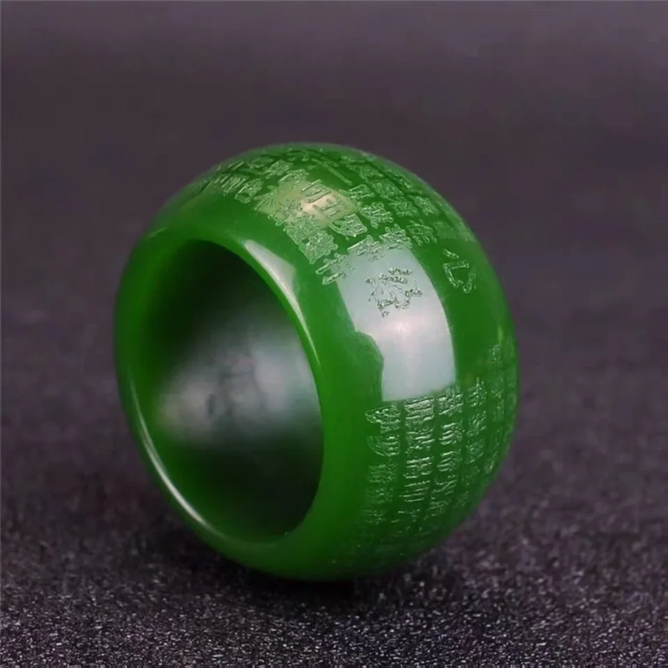 Art Craft Material - Cincin Batu Giok Hijau Alami 22mm,