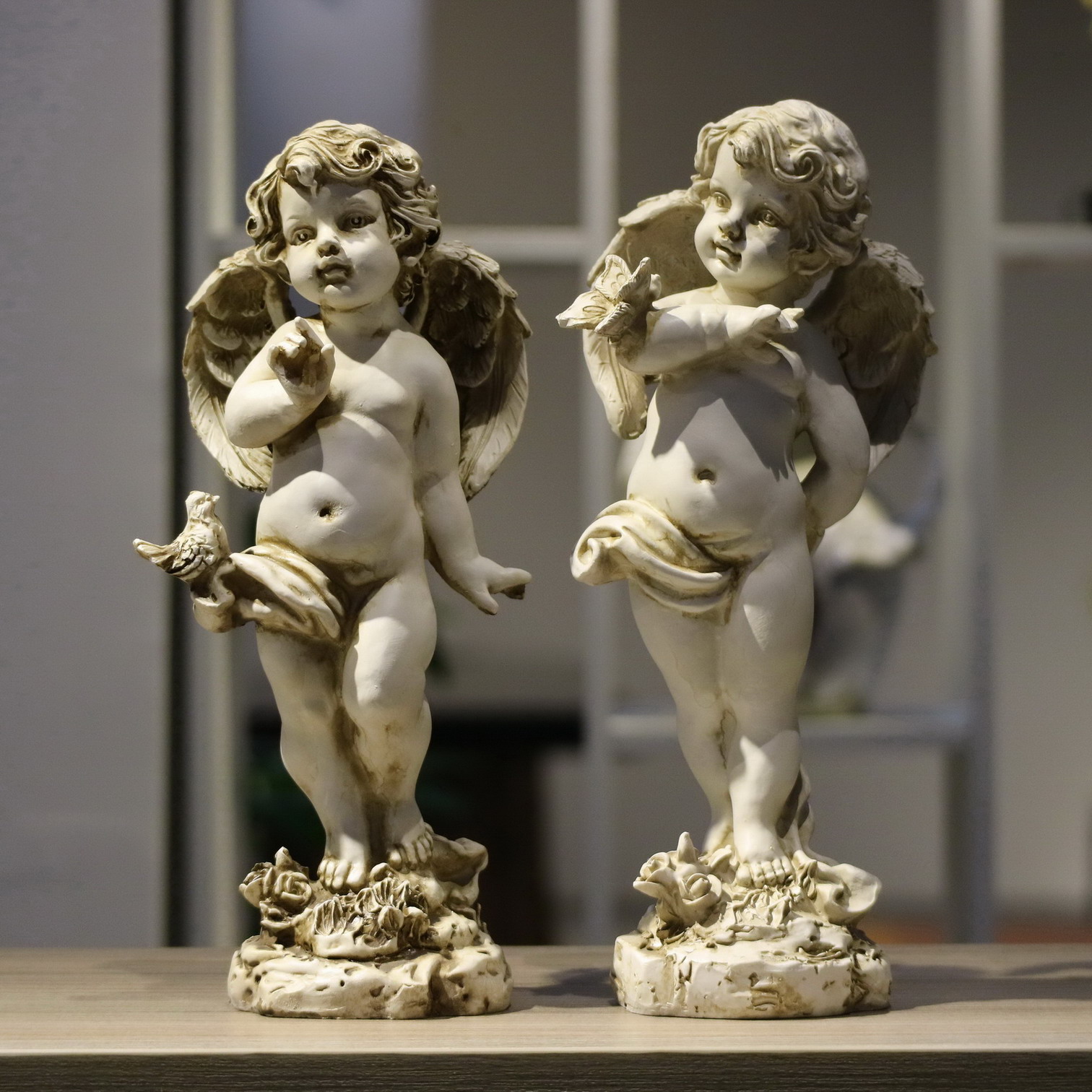 Unique Art Craft - Patung Malaikat Resin Retro 29Cm Dekorasi