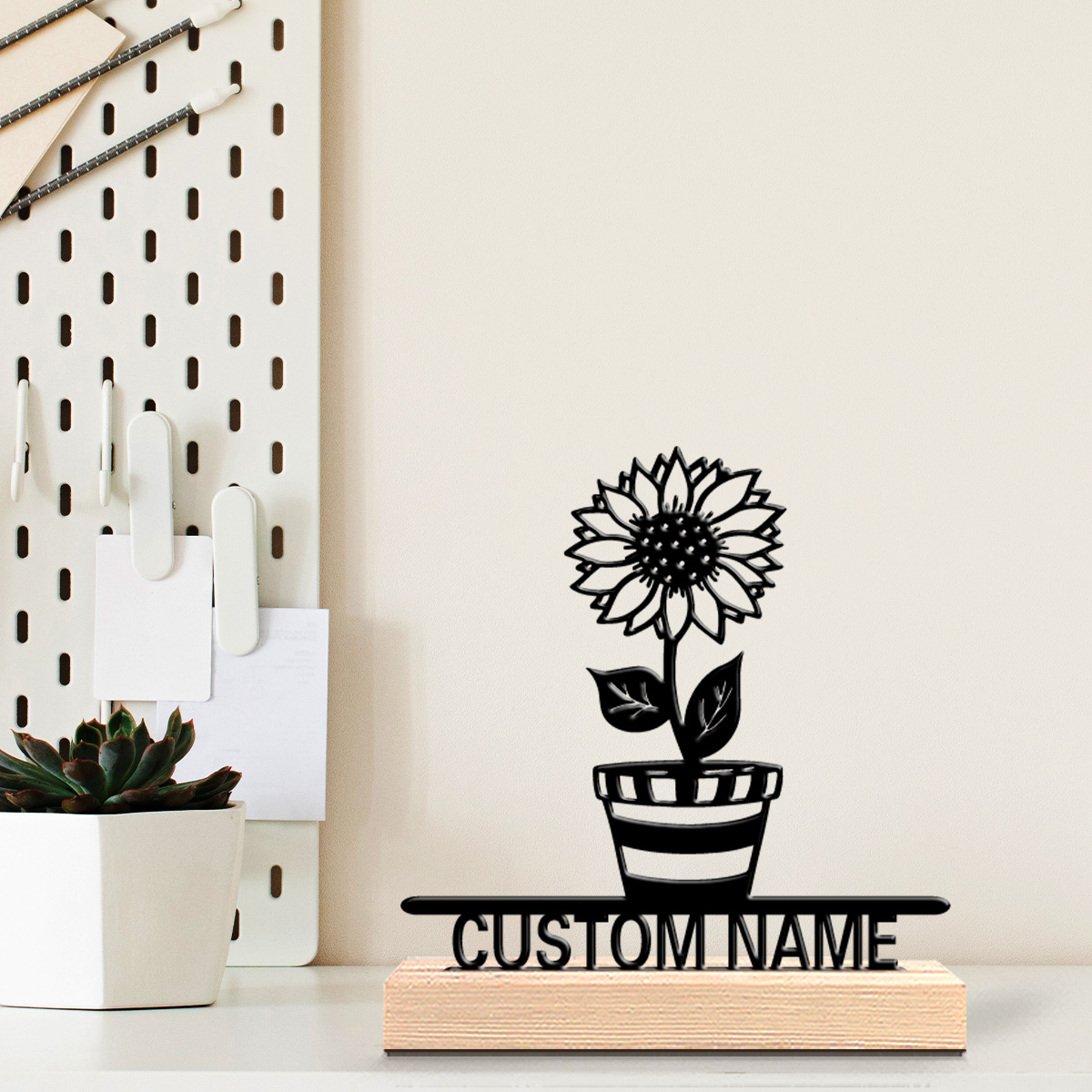 Art Craft Gifts - 1pc Patung Logam Nama Kustom Bunga