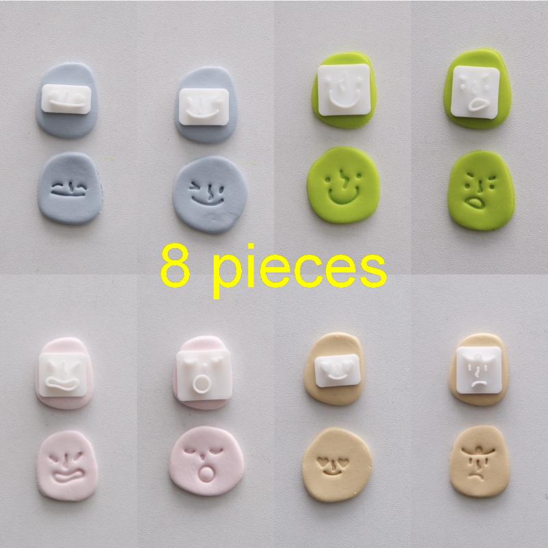 Polymer Clay Set - 8 Buah Set Cetakan Stempel Tanah
