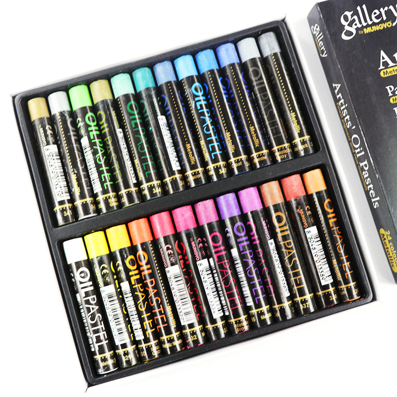 Chalk Pastel Set - Mungyo 12/24 Warna Neon Lembut Minyak