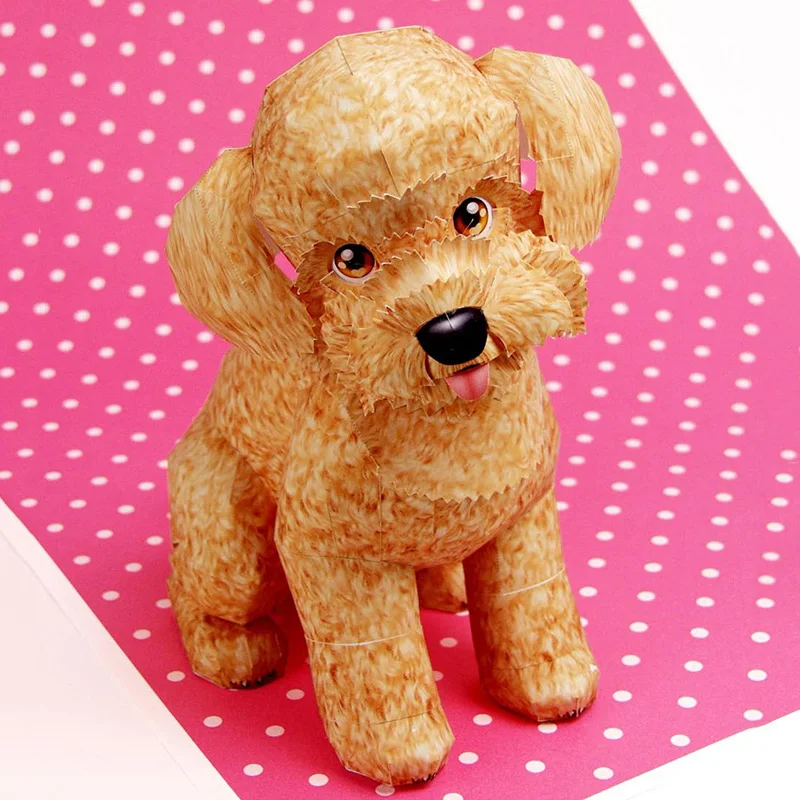Art Craft Cardboard - Mainan pudel anjing lipat Origami seni