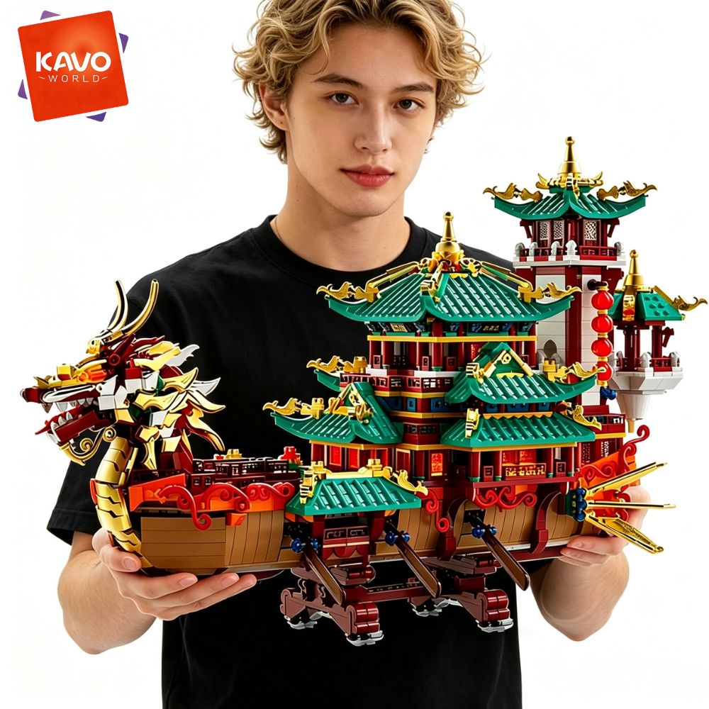 Art Craft Meaning - KAVOWORLD 2453pcs Blok Bangunan Perahu Naga