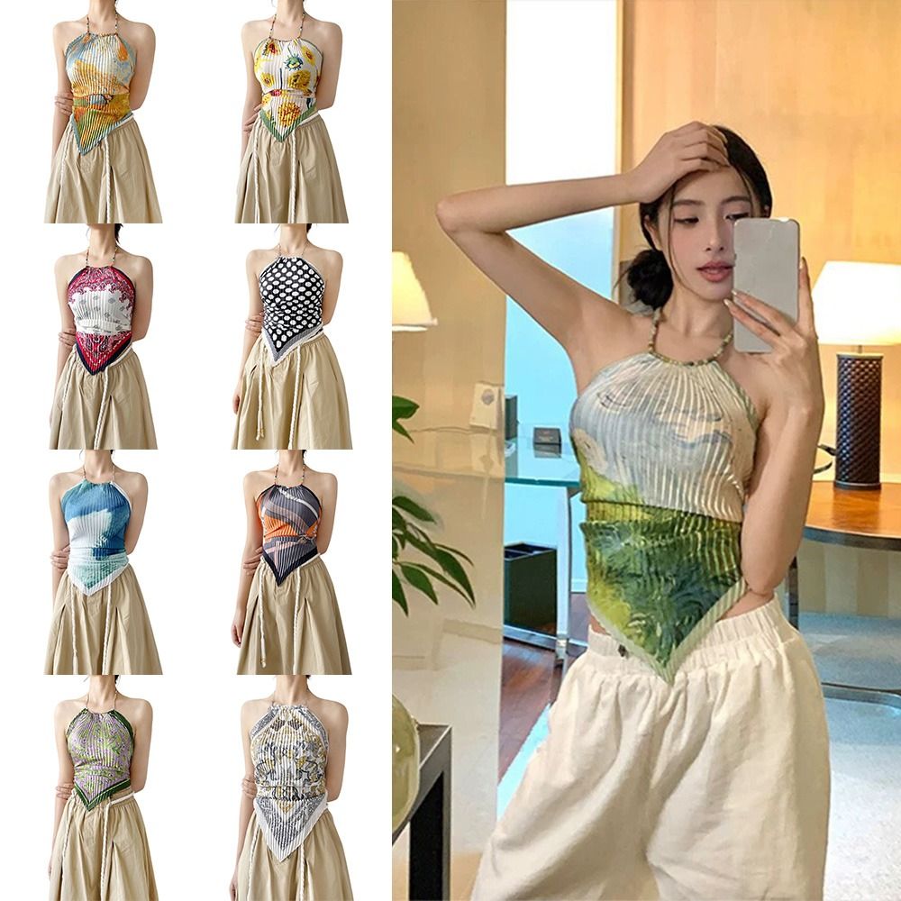 Silk Painting Dye - Atasan bandage wrap motif estetika fashion,