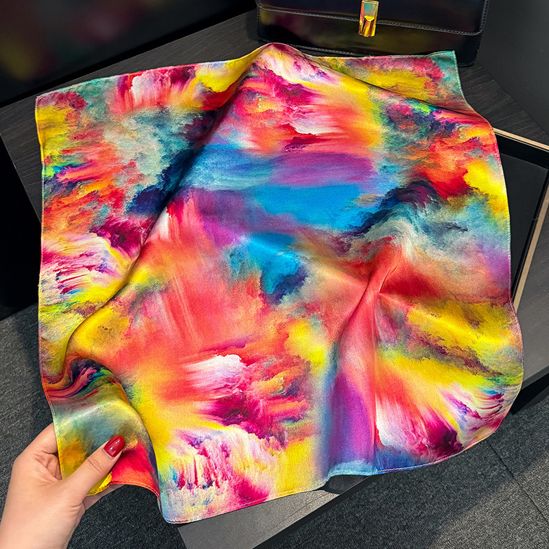 Syal Sutra Asli 100% Mewah Ker - Silk Painting Dye ulasan dan harga