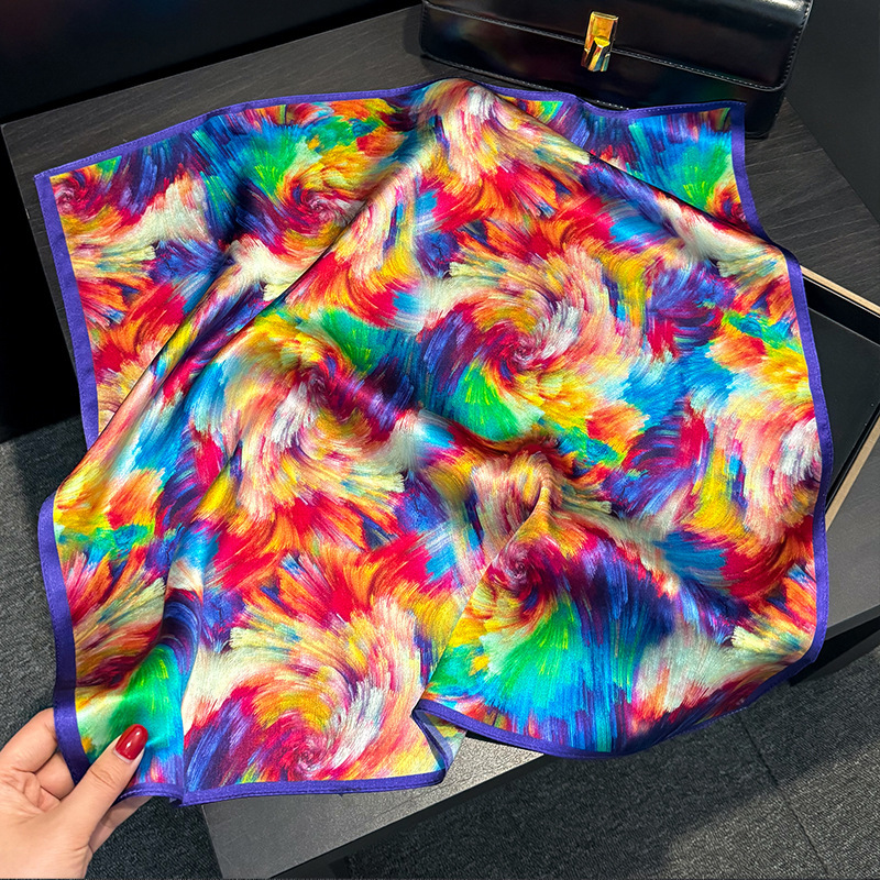 Syal Sutra Asli 100% Mewah Ker - Silk Painting Dye ulasan dan harga