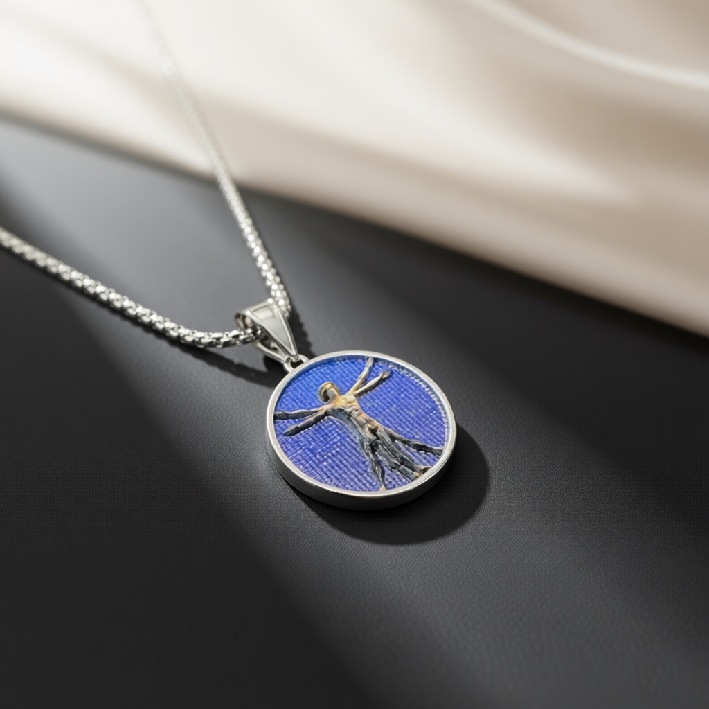 Kalung Medali Klasik Vitruvian - Art Craft Meaning ulasan dan harga