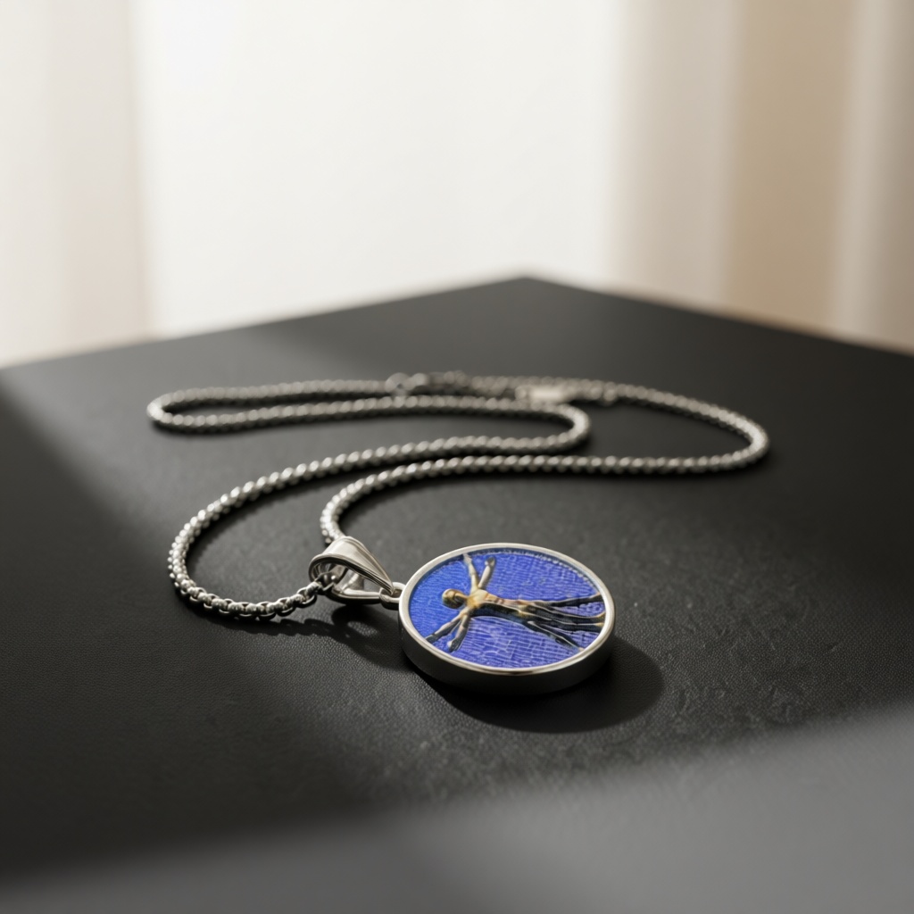 Kalung Medali Klasik Vitruvian - Art Craft Meaning ulasan dan harga