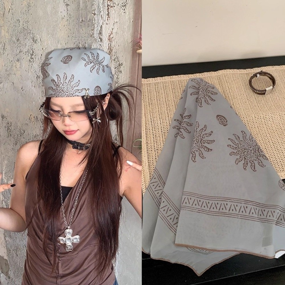 Syal Kepala Persegi Motif Bung - Art And Craft Hair ulasan dan harga