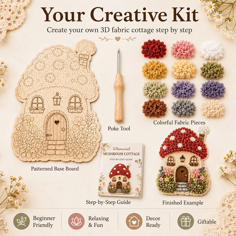 Kit DIY Seni Poke Rumah Jamur  - Art Craft Material ulasan dan harga