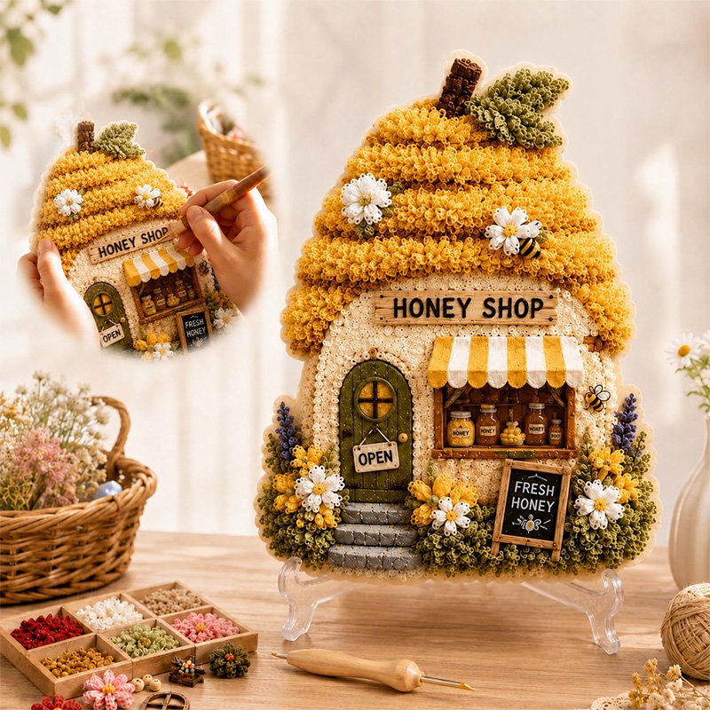 Kit DIY Seni Poke Rumah Jamur  - Art Craft Material ulasan dan harga