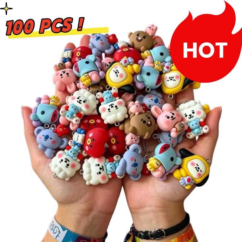 7pcs BT21 Resin Kartun Charm A - Art Craft Material ulasan dan harga