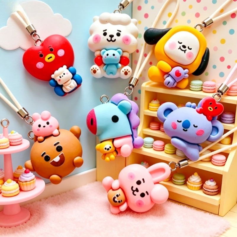 7pcs BT21 Resin Kartun Charm A - Art Craft Material ulasan dan harga