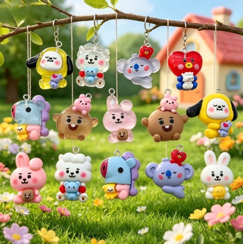 7pcs BT21 Resin Kartun Charm A - Art Craft Material ulasan dan harga