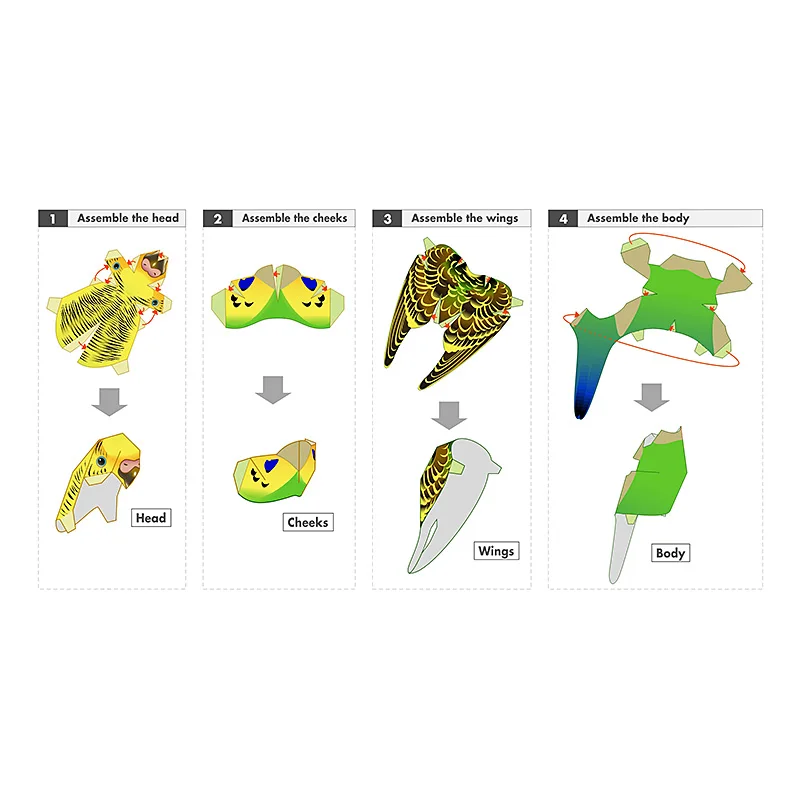 Burung bayan erigar buatan tan - Art Craft Cardboard ulasan dan harga