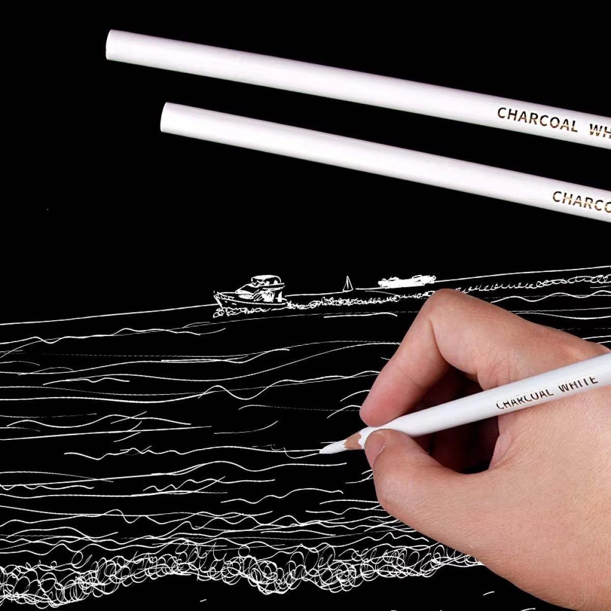 6 buah/set Pensil Arang Putih, - Sketching Charcoal Set ulasan dan harga